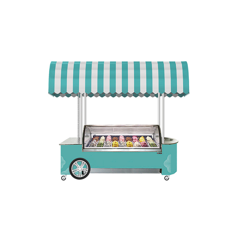 Prosky迷你移动滑动冰淇淋车与储物柜